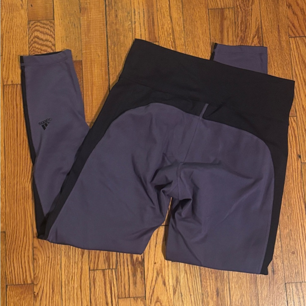 Adidas Women's Black and Purple Leggings
